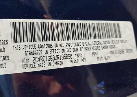 2018 Chrysler Pacifica Limited из США, поврежденный, VIN 2C4RC1GG9JR185650